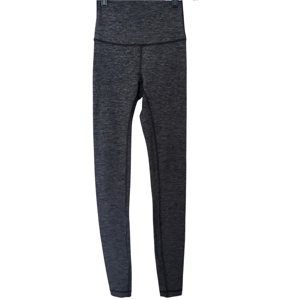 Lululemon Leggings Women 2 Grey Heathered Space Dye High Rise Activewear